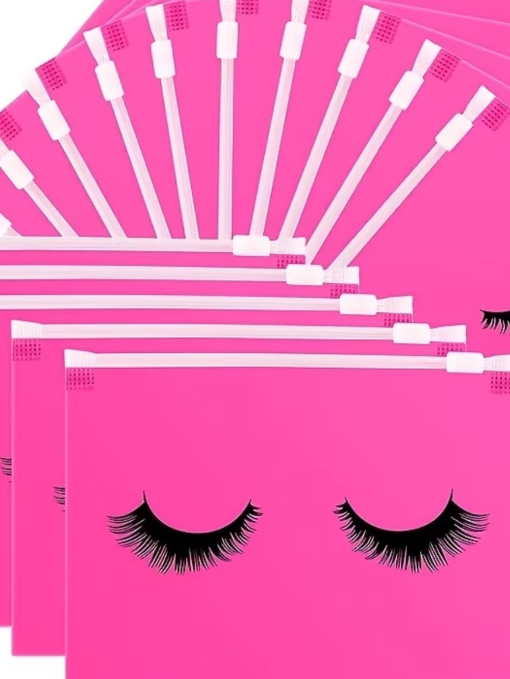 25 pcs Pink Eyelash Storage zipper Bags - Party Favor Cosmetic NEW no box